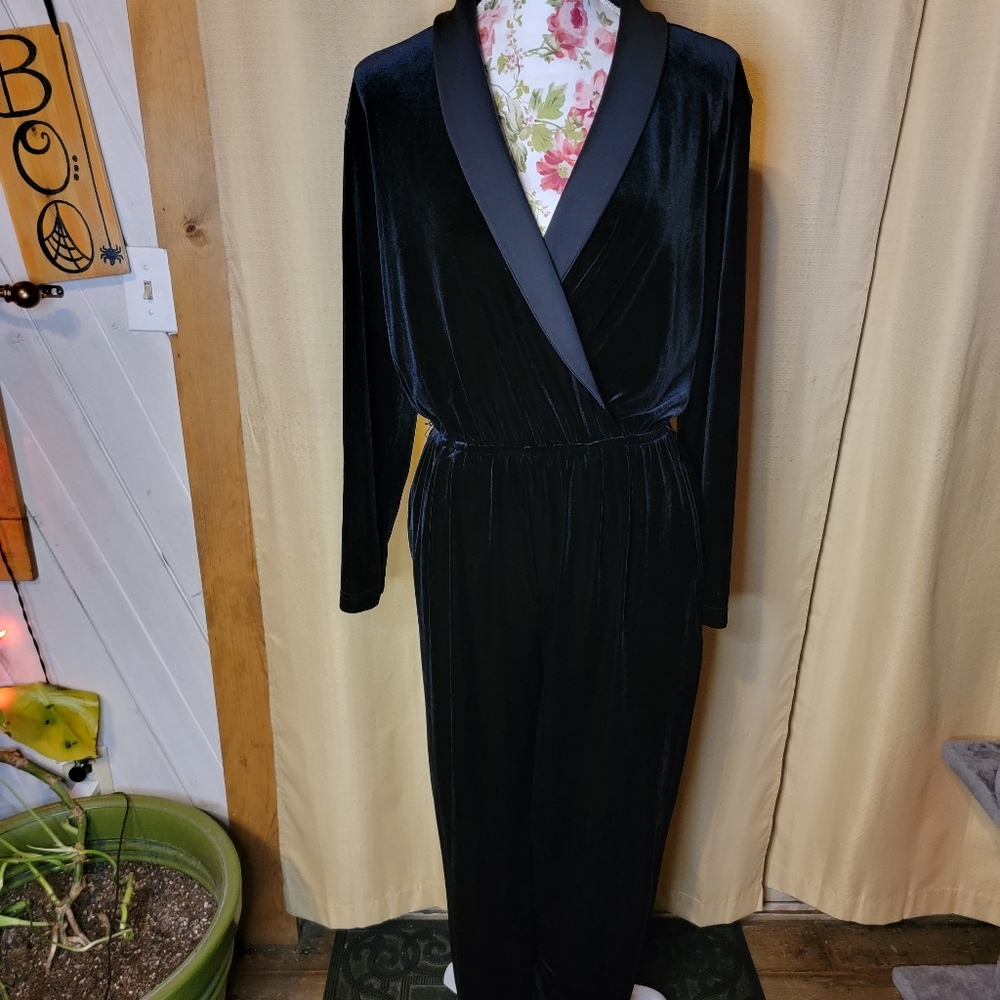 Coldwater Creek, Petite Medium, black velvet jumpsuit